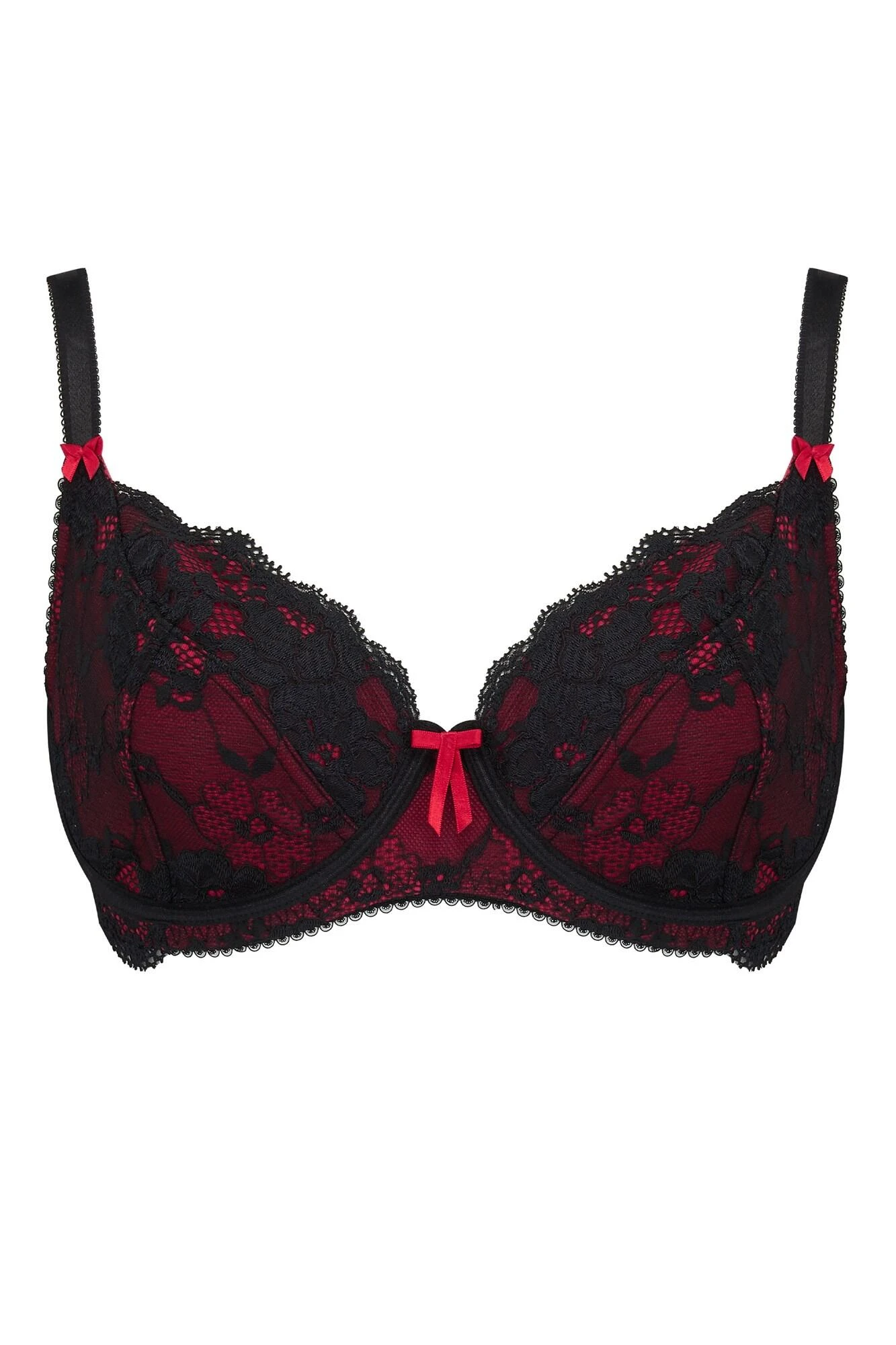 Amour Non Padded Bra - Black/Scarlet 6 Amour Non Padded Bra - Black/Scarlet - Image 4