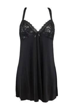 Rebel Back Lace Chemise - Black -Sultry Curve 234494 20230831124800