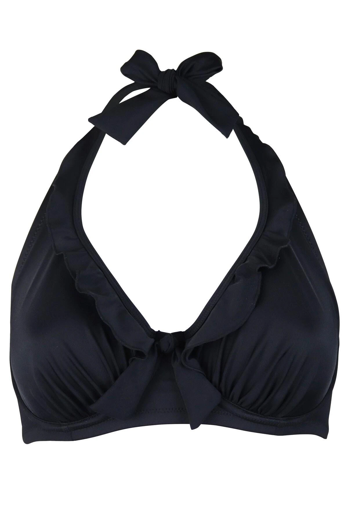 Splash Frill Halter Underwired Top - Black 6 Splash Frill Halter Underwired Top - Black - Image 4