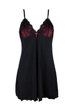Amour Luxe Chemise - Black/Scarlet -Sultry Curve 236701 20201126154900