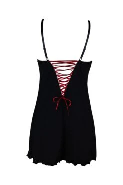 Amour Luxe Chemise - Black/Scarlet -Sultry Curve 236702 20201126154900