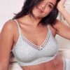 Twist Cotton Soft Non Wired Bra - Grey Marl -Sultry Curve 236787 20201126154900