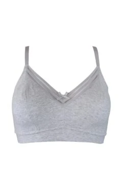 Twist Cotton Soft Non Wired Bra - Grey Marl -Sultry Curve 236790 20201126154900