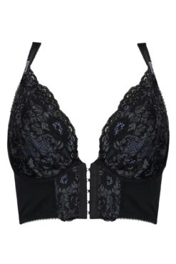 Opulence Front Fastening Underwired Bralette - Slate/Black -Sultry Curve 237167 20230222165300