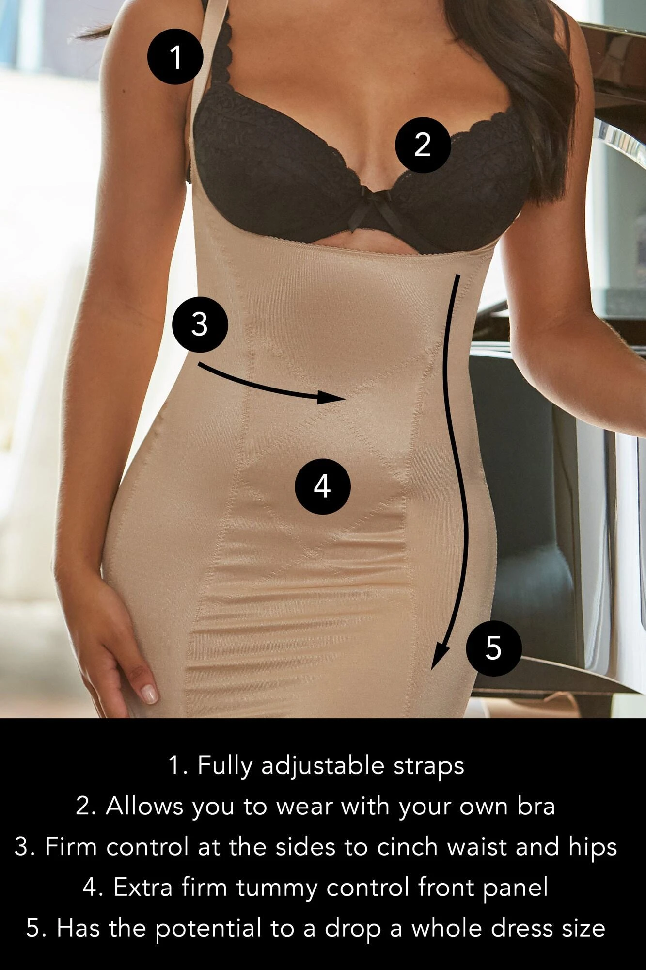 Hourglass Firm Control Wear Your Own Bra Slip - Caramel 7 Hourglass Firm Control Wear Your Own Bra Slip - Caramel - Image 5