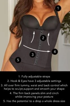 Hourglass Firm Control Back Smoothing Waist Cincher - Black -Sultry Curve 237880 20230412164700