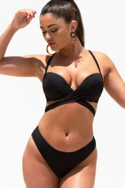 Space Front Fastening Wrap Around Lightly Padded U - Black -Sultry Curve 238162 20201126155100