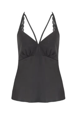 Dusk Satin Strap Detail Camisole - Black -Sultry Curve 239468 20210730144000