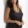 Dusk Satin Strap Detail Camisole - Black -Sultry Curve 239470 20210730144000