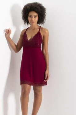 Sofa Loves Lace Removable Cup Jersey Chemise - Berry -Sultry Curve 239883 20201126155200