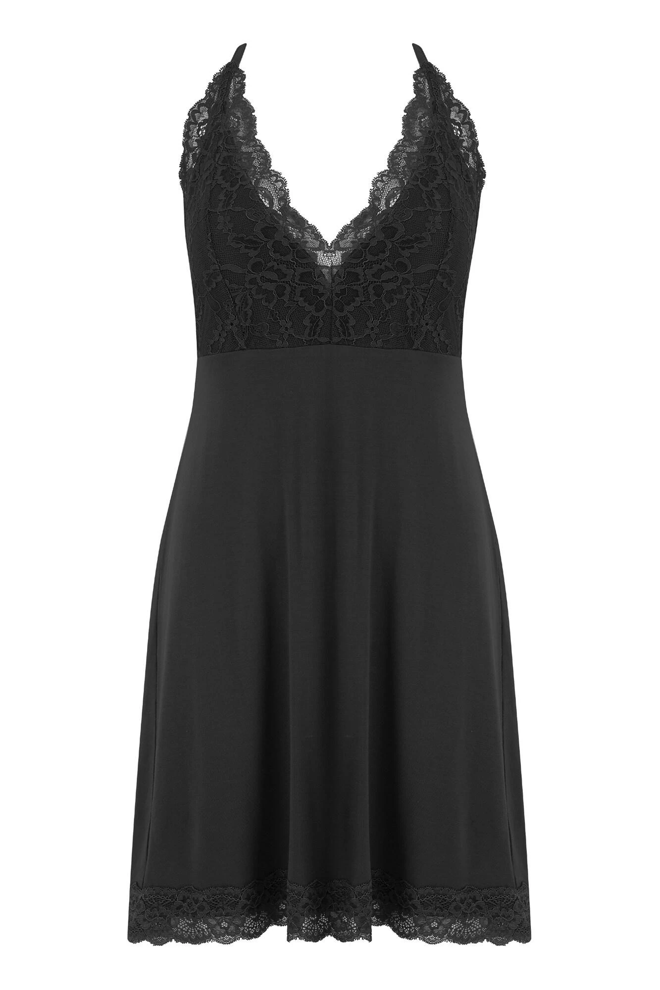 Sofa Loves Lace Removable Cup Jersey Chemise - Black 5 Sofa Loves Lace Removable Cup Jersey Chemise - Black - Image 3