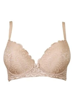 Romance Moulded Plunge Push Up Bra - Almond -Sultry Curve 241227 20230628093600