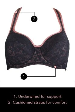 Energy Reach Underwired Lightly Padded Sports Bra - Black Lace -Sultry Curve 242562 20210219140400
