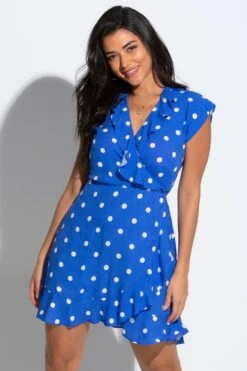 Textured Woven Wrap Beach Dress - Blue/White 10 Textured Woven Wrap Beach Dress - Blue/White -Sultry Curve 242793 20210225113800