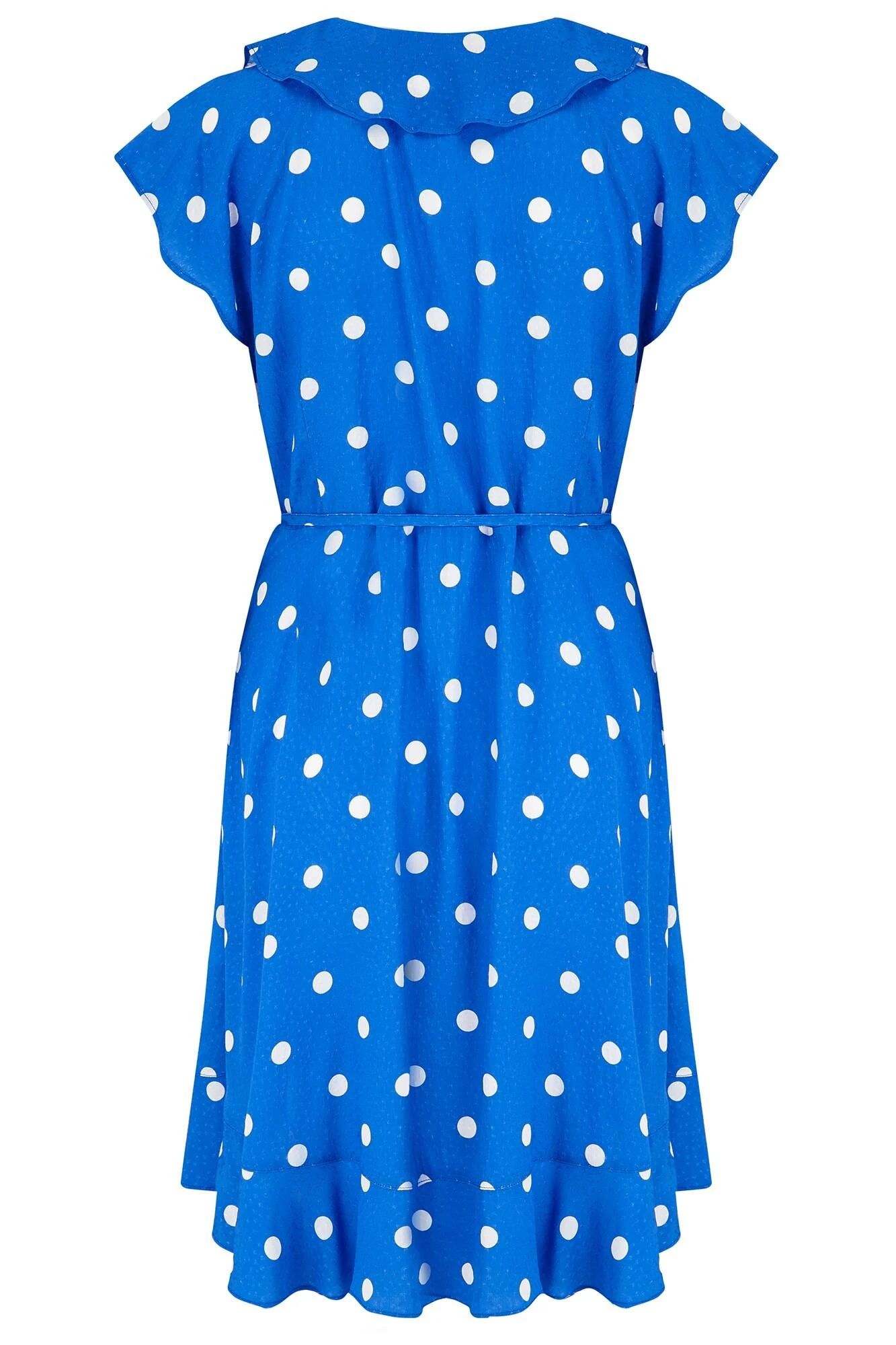 Textured Woven Wrap Beach Dress - Blue/White 8 Textured Woven Wrap Beach Dress - Blue/White - Image 6