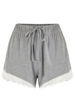 Sofa Loves Lace Soft Jersey Short - Dove Grey/Ivory -Sultry Curve 244934 20221103120400