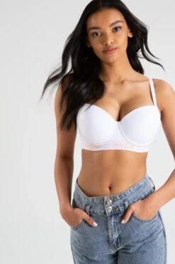 Logo Padded T-shirt Bra - White -Sultry Curve 247375 20230607135100