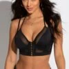 Space Double Strap Front Fastening Underwired Top - Black -Sultry Curve 247923 20210831152800