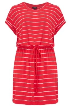 Jersey T-Shirt Dress - Red/White 10 Jersey T-Shirt Dress - Red/White -Sultry Curve 248635 20210414100500
