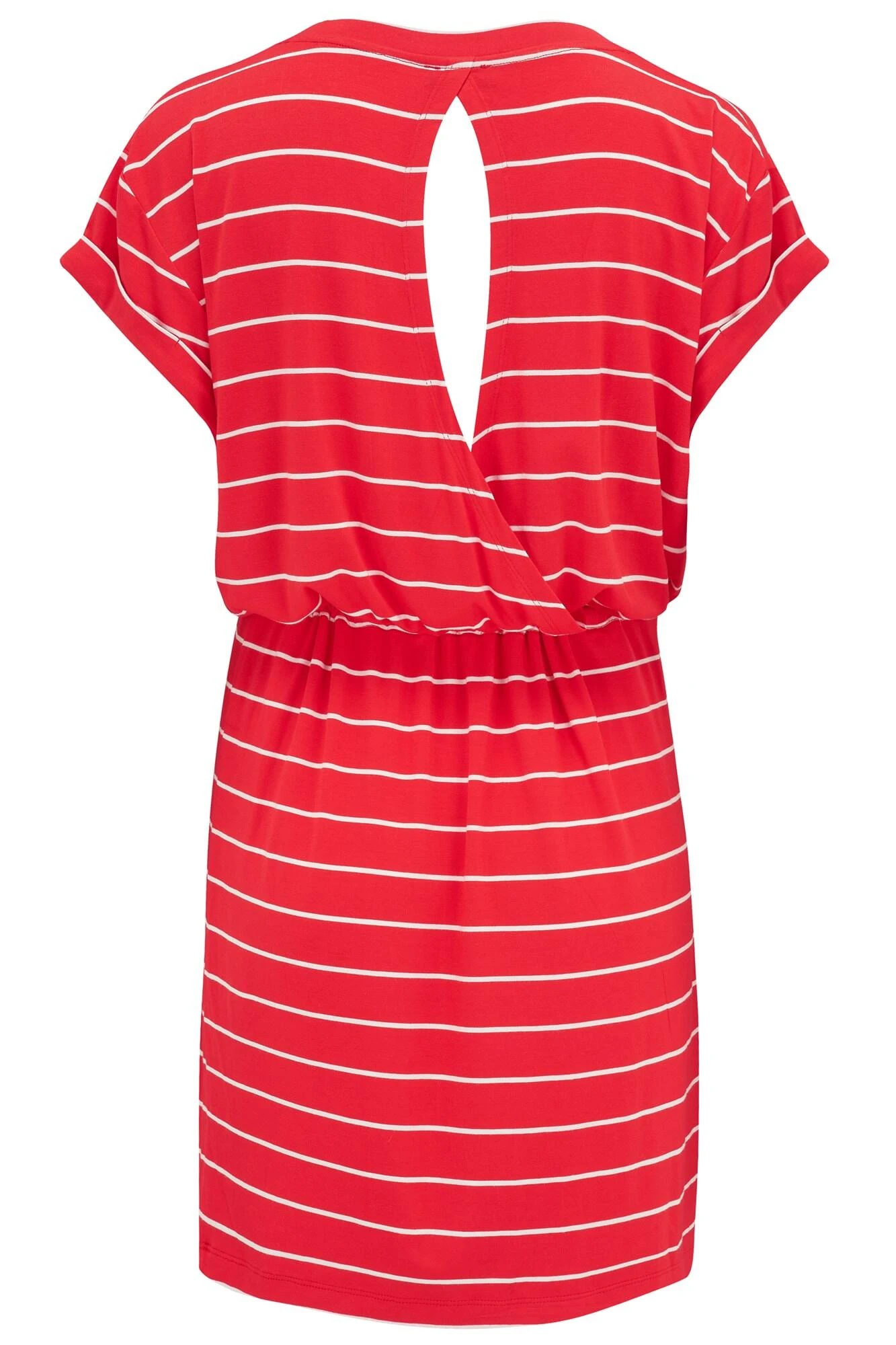 Jersey T-Shirt Dress - Red/White 7 Jersey T-Shirt Dress - Red/White - Image 5