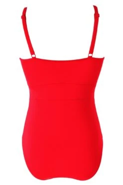 Ruched Pleated Control Swimsuit - Red -Sultry Curve 248843 20220926120000