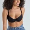Forever Fiore Padded Plunge Bra - Black