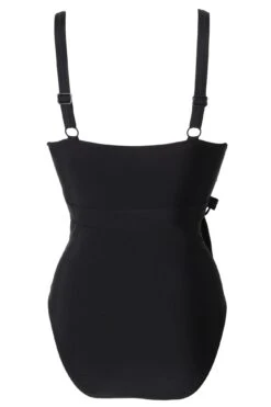 Samoa Wrap Over Control Swimsuit - Black -Sultry Curve 256365 20210629095400