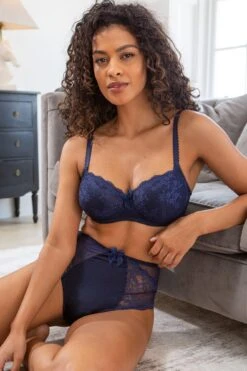 Flora Underwired Bra - Navy -Sultry Curve 257471 20210729103000