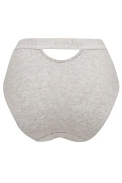 Love To Lounge Logo Cotton Deep Brief - Grey Marl -Sultry Curve 258900 20230526124900