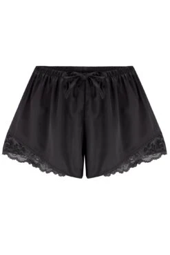 Dusk Satin Lace Trim Cami And Short - Black -Sultry Curve 261235 20211229094500