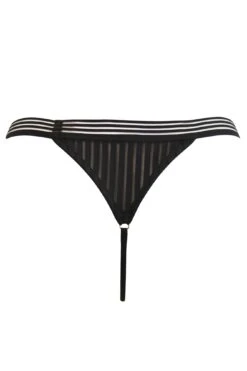 India Stripe Tanga Thong - Black -Sultry Curve 263002 20210923093200