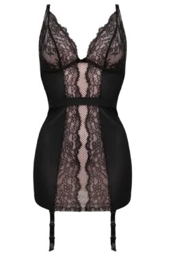 Dark Romance Underwired Cami Suspender - Black/Pink -Sultry Curve 263235 20221124104800