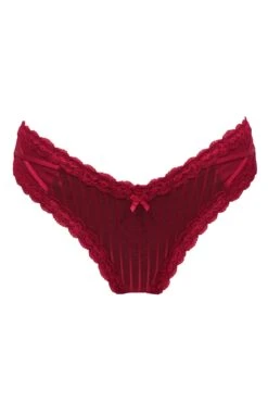 Luxe Linear V Shaped Brazilian Brief - Red/Black -Sultry Curve 264013 20220121170800