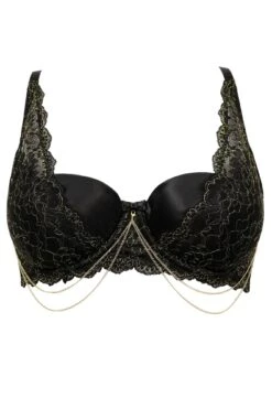 Laced In Gold Demi Padded Bra - Black/Gold -Sultry Curve 265062 20220927170200