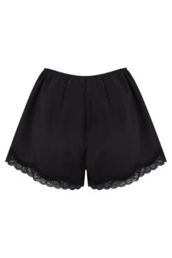 India Satin And Lace Cami And Short Pyjama Set - Black -Sultry Curve 265225 20211007151900