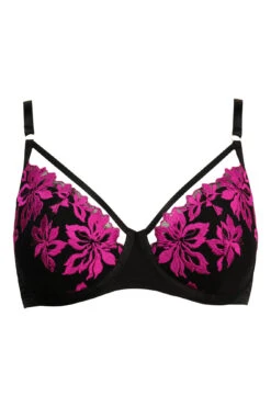 Roxie Strapped Padded Bra - Black/Hot Pink -Sultry Curve 266931 20221109111000