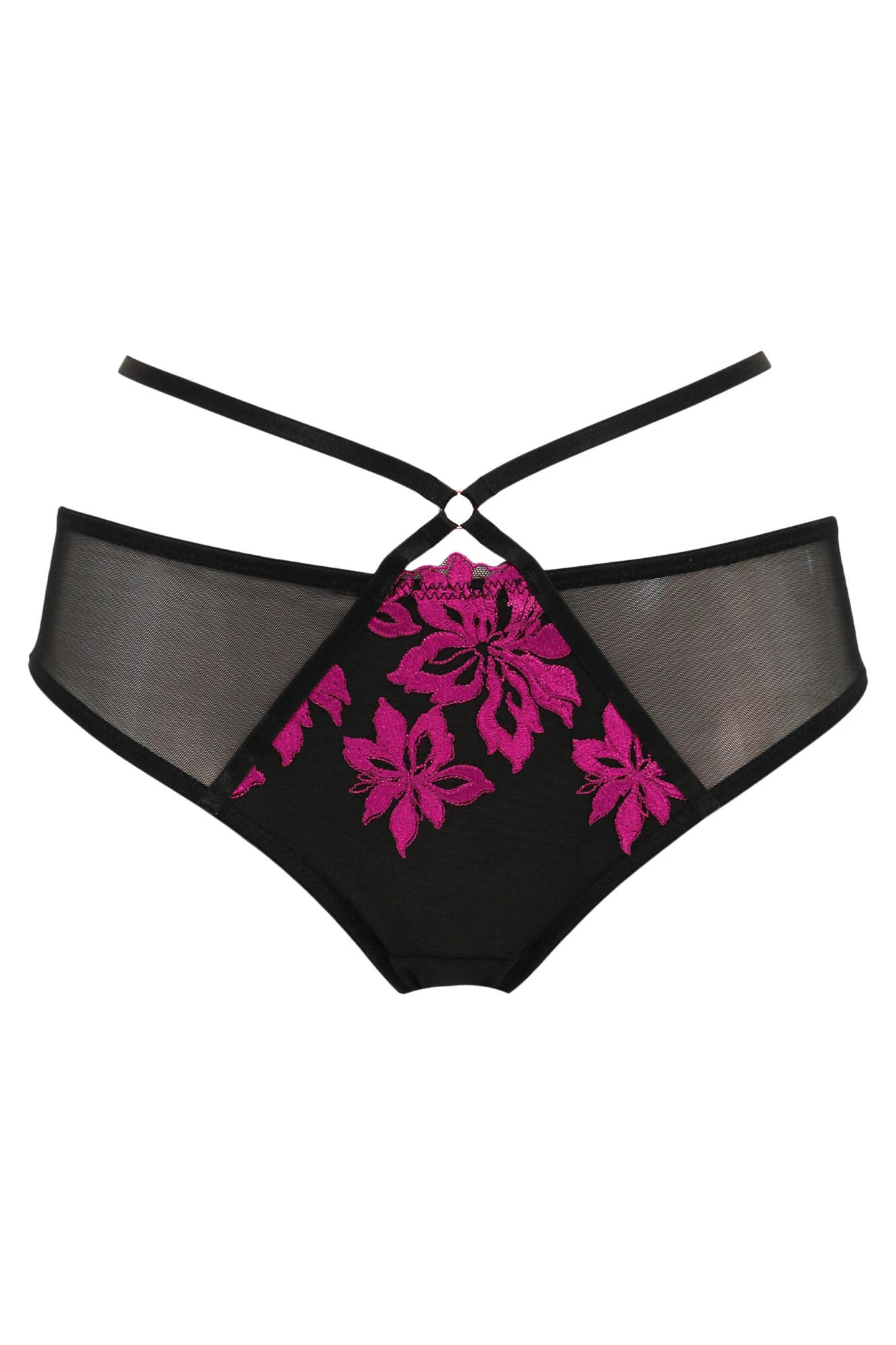 Roxie Strapped Brazilian - Black/Hot Pink 5 Roxie Strapped Brazilian - Black/Hot Pink - Image 3