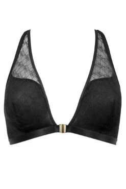 Logo Mania Front Fastening Non Wired Bralette - Black -Sultry Curve 269581 20211122095900