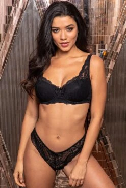 Flora Lightly Padded Underwired Set - Black -Sultry Curve 269737 20211125103000