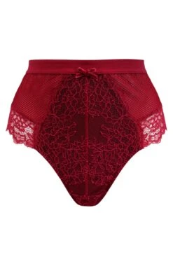 Dark Romance Deep Lace Up Brief - Red/Black -Sultry Curve 270848 20221111165200