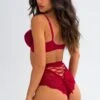 Dark Romance Deep Lace Up Brief - Red/Black