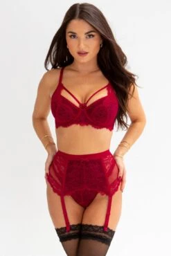 Dark Romance Deep Suspender - Red/Black -Sultry Curve 270890 20221111165400