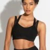 Energy Infinite Double Strap Lightly Padded Convertible Sports Bra - Black -Sultry Curve 271319 20211209154000