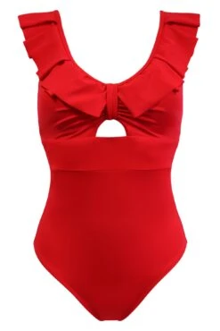 Space Frill Non Wired Swimsuit - Red -Sultry Curve 271874 20211214102100