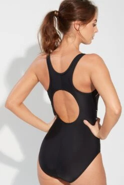 Energy Chlorine Resistant High Neck Zip Front Swim - Black/Pink 10 Energy Chlorine Resistant High Neck Zip Front Swim - Black/Pink -Sultry Curve 272783 20211216144900