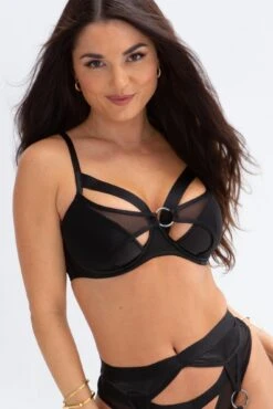 Obsessed Underwired Half Padded Bra - Black
