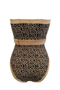 Casablanca Removable Straps Belted Control Swimsui - Black/Gold -Sultry Curve 274800 20220211134200