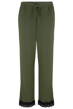 Sofa Loves Lace Soft Jersey Trouser - Khaki/Black -Sultry Curve 275304 20220215140900