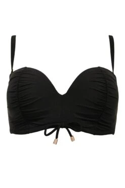 Santa Cruz Strapless Lightly Padded Underwired Top - Black -Sultry Curve 279043 20230814153800