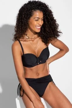 Santa Cruz Strapless Lightly Padded Underwired Top - Black -Sultry Curve 279047 20230814153800